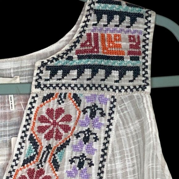 Anthropologie Floreat Tank Top Womens 8 Boho Floral Embroidered Sleeveless NWT - Picture 10 of 16